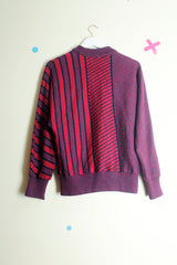 Vintage 80's Abstract Pattern Batwing Jumper